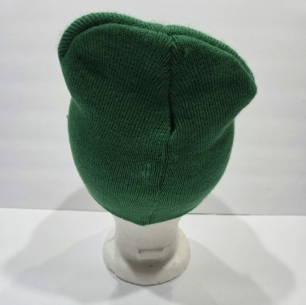 Youth Green Beanie with Shamrock Embroidery